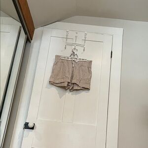 #26, Striped Beige Women’s Drawstring Shorts